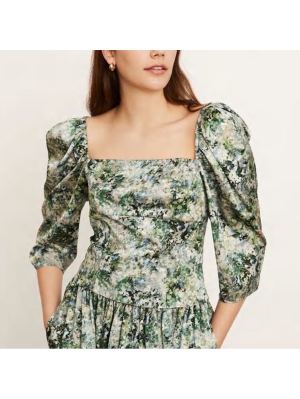 Vince Two Piece Green Floral Skirt Set | Size 2 & XXS - Boho Whimsical